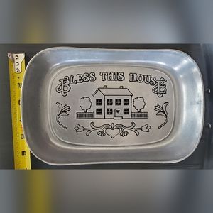 wilton armetale "Bless This House" Roughly 10" X 7" Cookware or Serving Tray